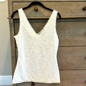 Soft white v-neck shell from WHBM in size small